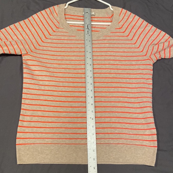 Madewell Striped Beige & Bright Orange Striped light sweatshirt. Very Cute! - Picture 12 of 14